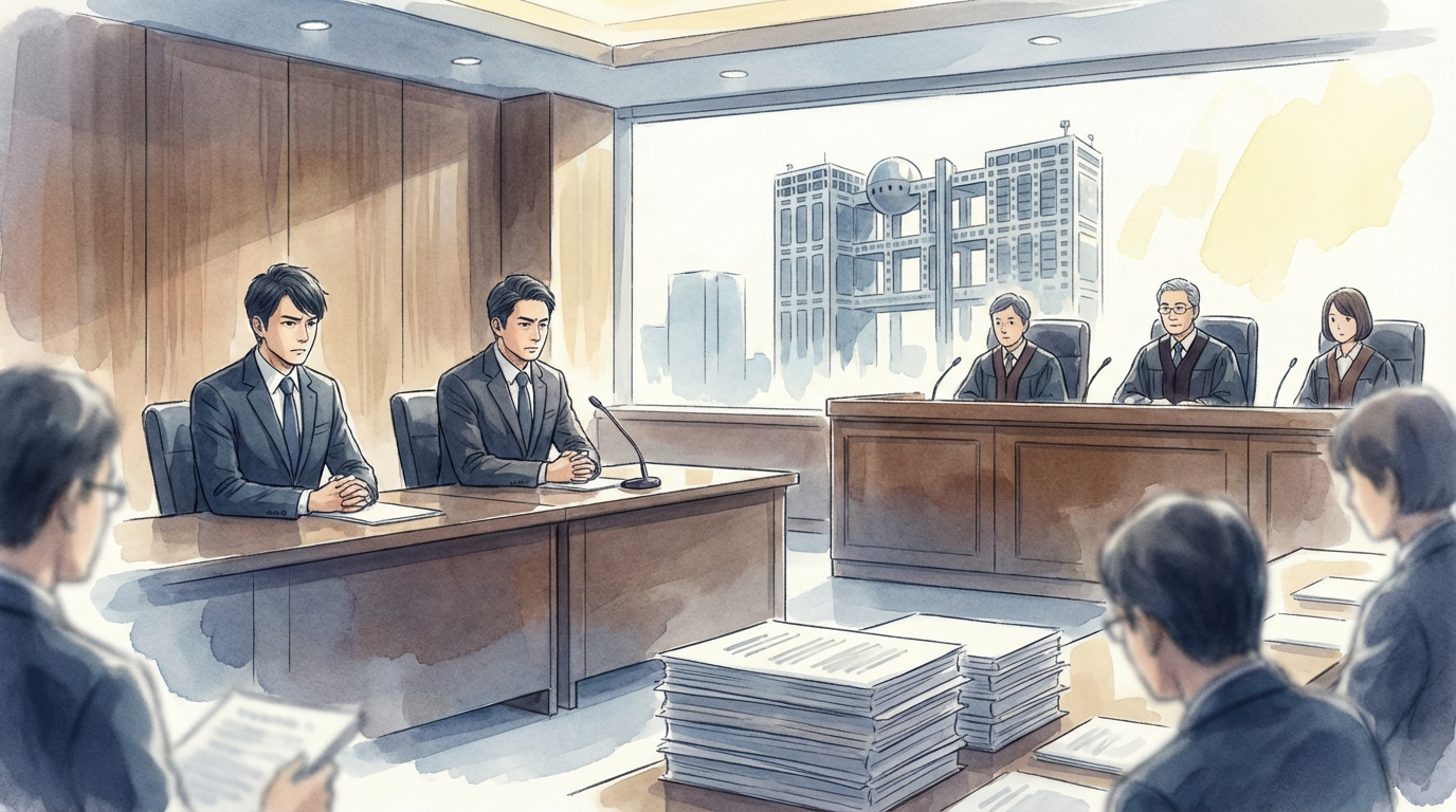 記念回としてこれまでの法的テーマを振り返りながら、裁判や相談実務の本質を静かに見つめている法律相談の場面