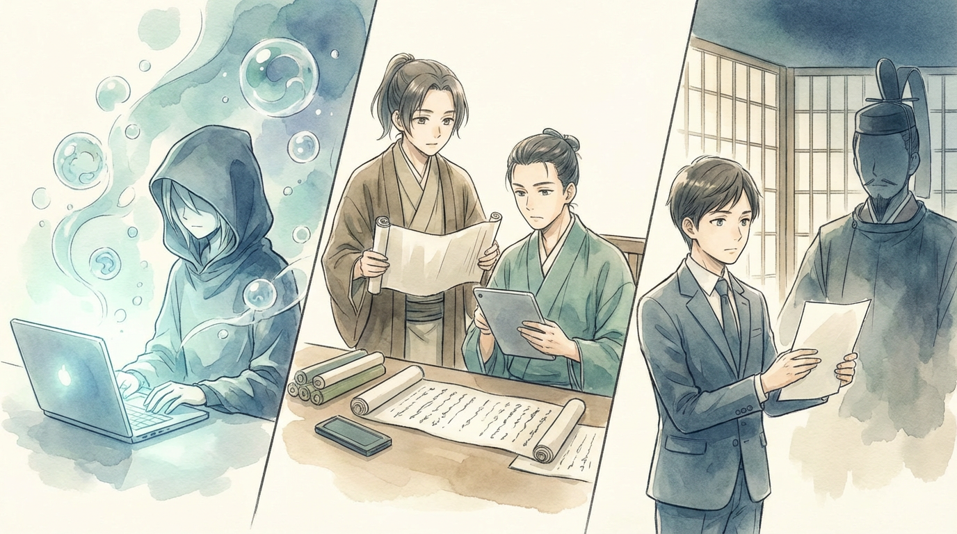 訴訟で重要になる立証の組み立て方について、証拠資料や主張整理表を確認しながら慎重に検討している法律相談の場面