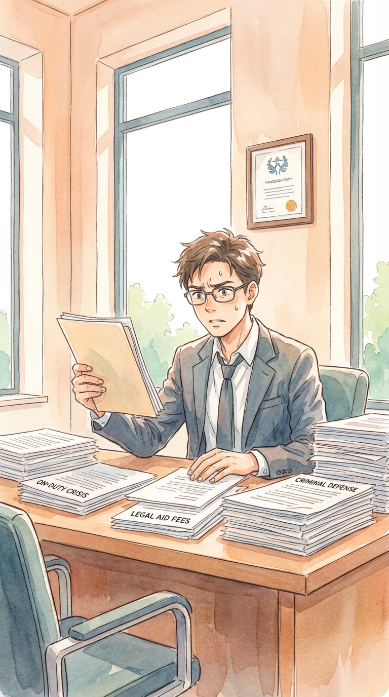 和解条件の比較表や条項案を見ながら、最終調整点を整理している様子を表した挿絵