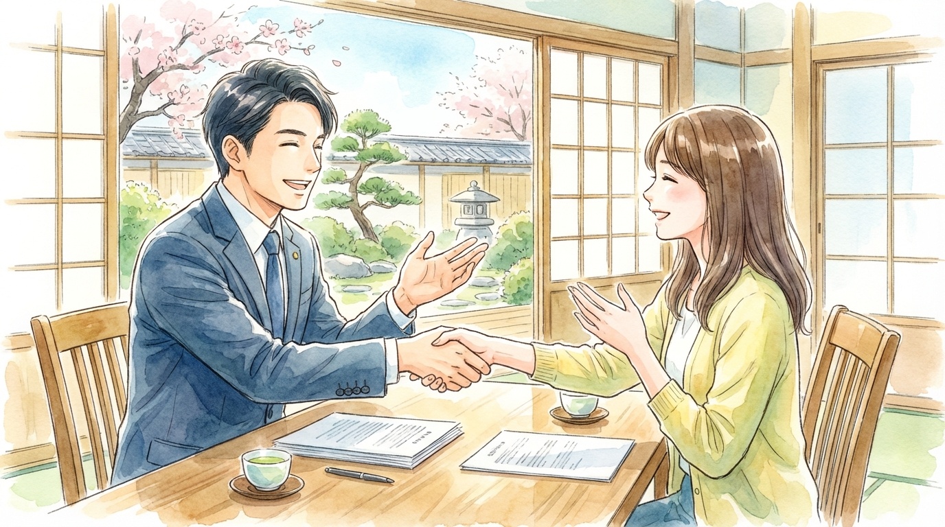 依頼者との信頼関係の大切さについて、相談内容を丁寧に聞きながら向き合っている法律相談の場面