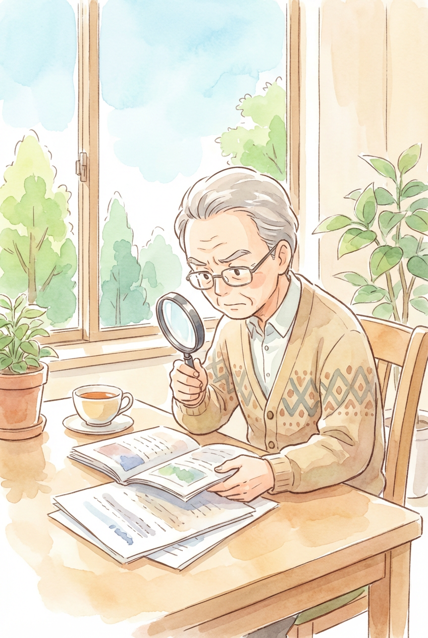 就業規則や退職金規程を見ながら、退職金の支給条件を整理している様子を表した挿絵