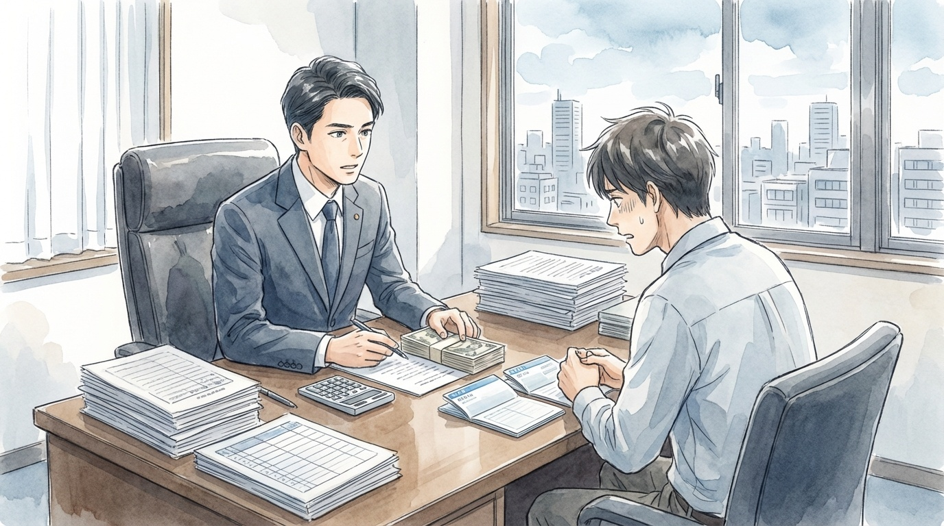 保釈金の準備について、刑事事件の流れや必要資金を確認しながら慎重に相談している法律相談の場面