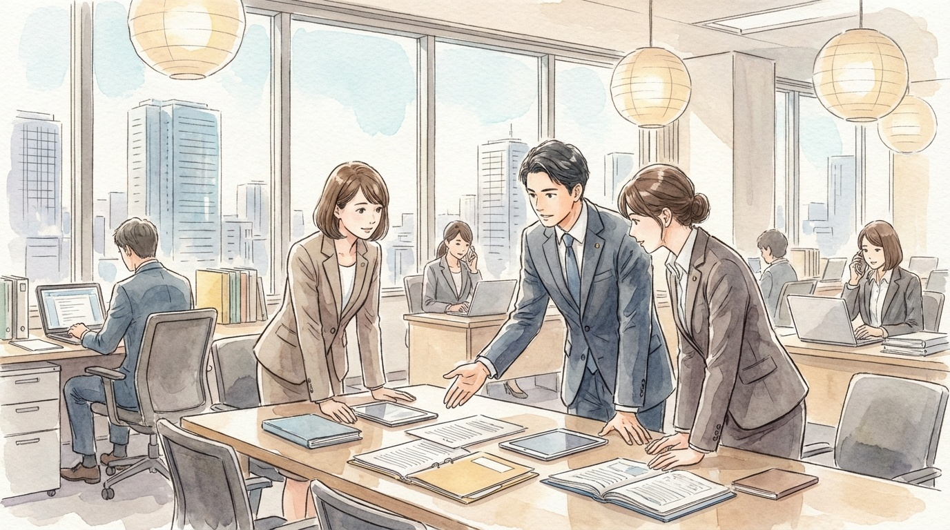 餅は餅屋という観点から、専門分野ごとの相談先を整理しながら最適な専門家への相談を検討している場面