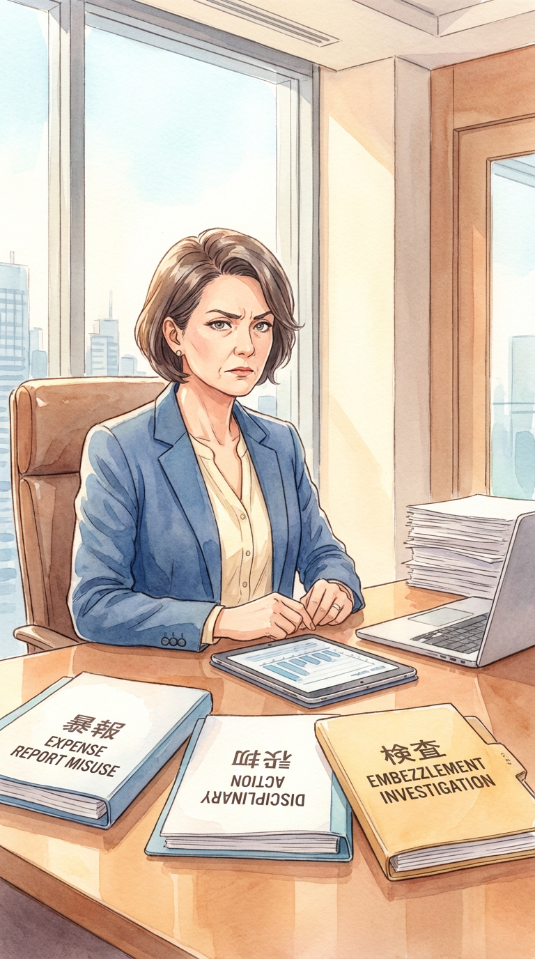 画像や文章の利用状況を見ながら、著作権侵害の有無を整理している様子を表した挿絵