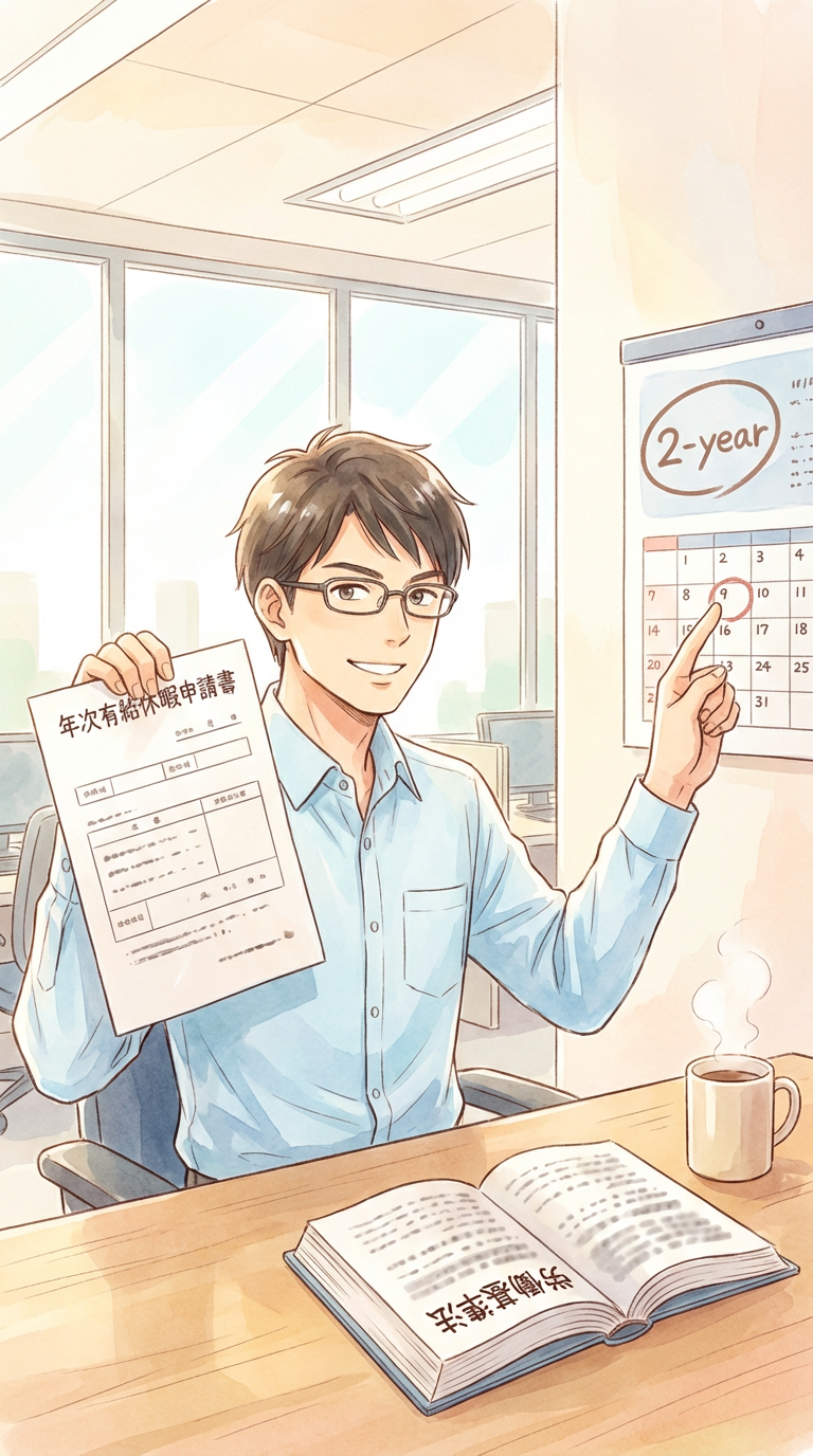 資料や現場写真を見ながら、証拠保全の進め方を整理している様子を表した挿絵