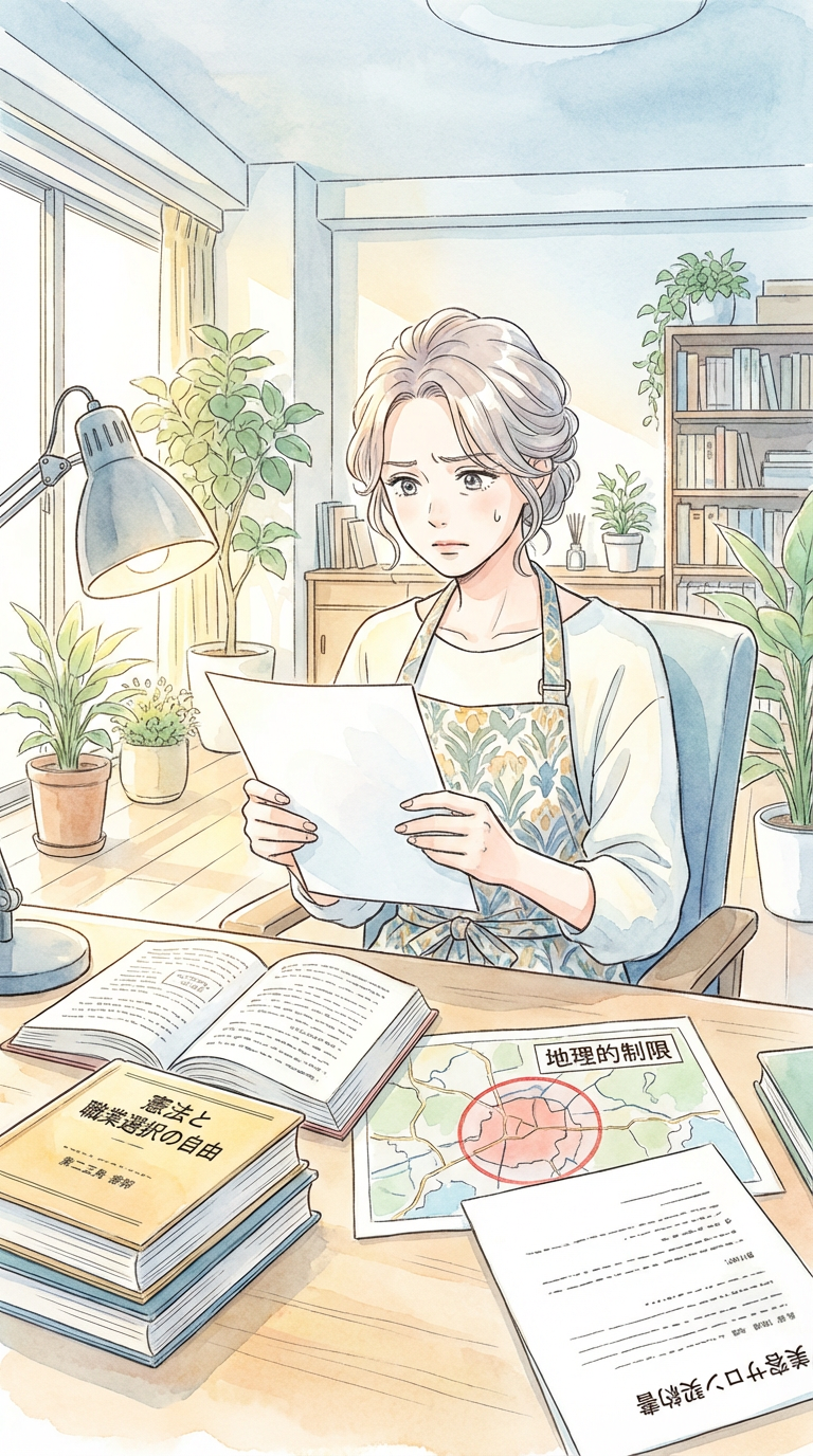 養育費や面会交流の資料を見ながら、離婚後の取り決めを整理している様子を表した挿絵