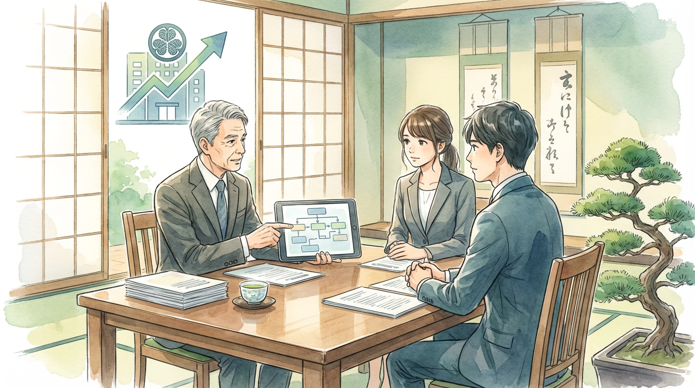 契約締結時のリスクについて、契約書案や条項の意味を確認しながら慎重に検討している法律相談の場面