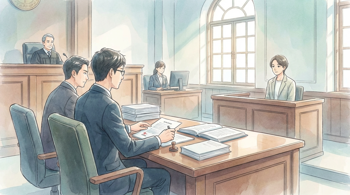 証拠の見方と評価について、記録や提出資料を確認しながら慎重に検討している法律相談の場面