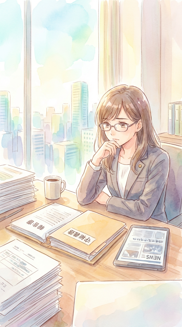 示談書や守秘条項の記載を見ながら、口外禁止条項の意味を整理している様子を表した挿絵