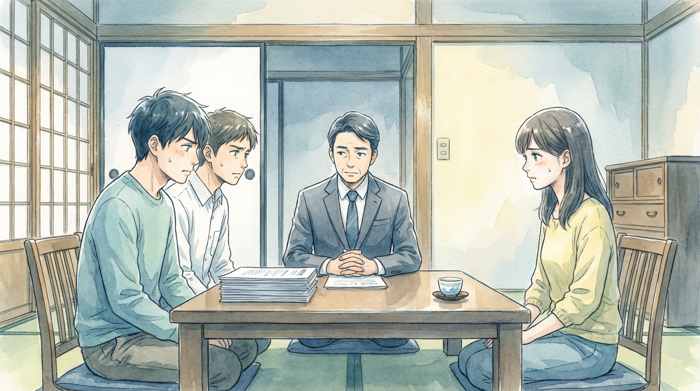 債権回収の現実と手続の限界について、請求資料や回収見込みを確認しながら慎重に検討している法律相談の場面